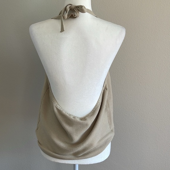 New Cream Halter Neck Top Size L - Picture 3 of 5
